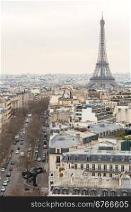 Aerial View on Eiffel Tower, Paris, France
