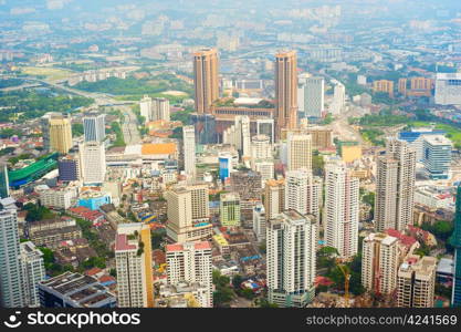 Aerial view on Kuala Lumpur from KL Tower