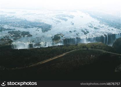 Aerial View over Victoria Falls