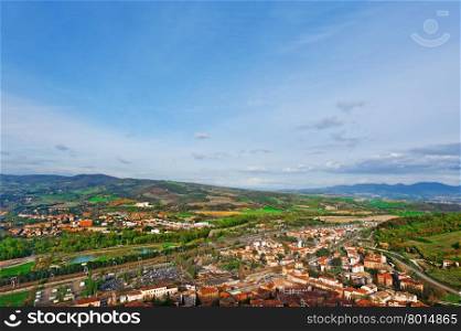 Aerial View to the Italian City of Orvieto from the Medieval Castle
