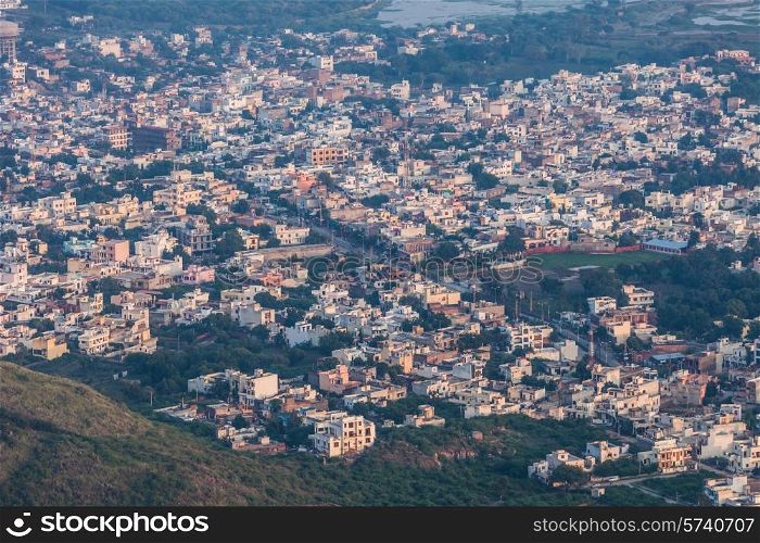 Aerial view to Udaipur city, Rajasthan, India