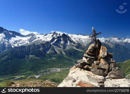 aeriel view of Tonale pass, Trentino, Italy
