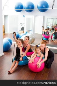 Aerobics pilates women kid girls personal trainer instructors at gym