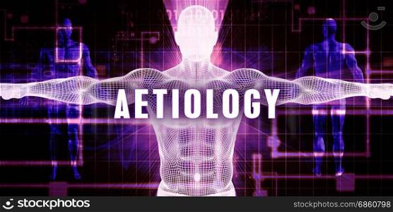 Aetiology as a Digital Technology Medical Concept Art. Aetiology