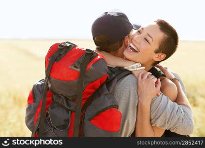 Affectionate Couple Hiking