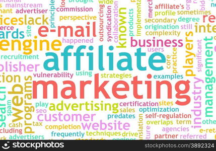 Affiliate Marketing Web Concept as a Abstract. Affiliate Marketing