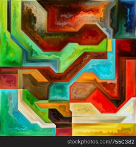 Affinity of Forms series. Abstract background of colorful shapes and textures on the subject of art, design, creativity and imagination.