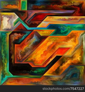 Affinity of Forms series. Interplay of abstract background of colorful shapes and textures on the subject of art, design, creativity and imagination.