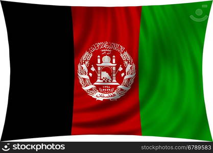 Afghan national official flag. Patriotic symbol, banner, element, background. Correct colors. Flag of Afghanistan waving, isolated on white, 3d illustration