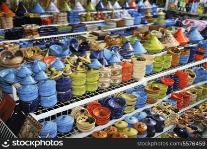 africa and tunis colorful ceramics gift suvenir outdoor on street market