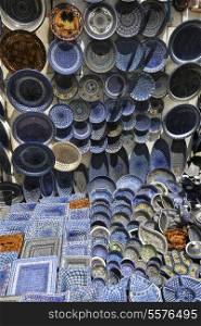 africa and tunis colorful ceramics gift suvenir outdoor on street market