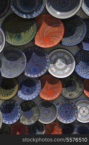 africa and tunis colorful ceramics gift suvenir outdoor on street market