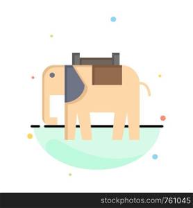 Africa, Animal, Elephant, Indian Abstract Flat Color Icon Template
