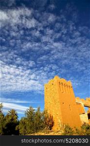 africa in histoycal maroc old construction and the blue cloudy sky