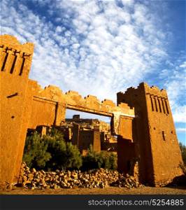 africa in histoycal maroc old construction and the blue cloudy sky