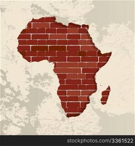 Africa map on a brick wall