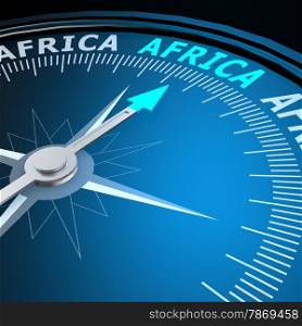 Africa word on compass image with hi-res rendered artwork that could be used for any graphic design.. Africa word on compass