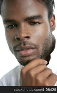 African american cute black young man closeup portrait