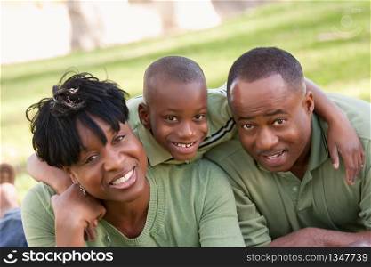 African American Family Enjoying a Day in the Park.