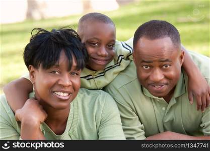 African American Family Enjoying a Day in the Park.