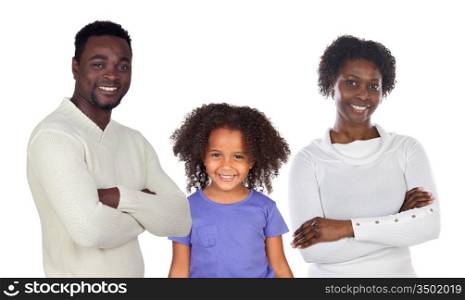 African-American family isolated on white background