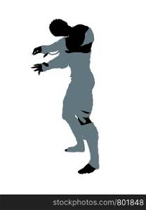 African american male mummy silhouette illustration on a white background
