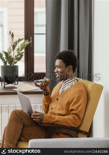 african american man remote working from his home 3