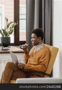 african american man remote working from his home 3