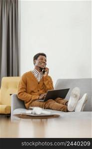 african american man remote working from home 3