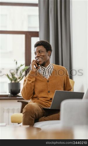 african american man remote working from home 4