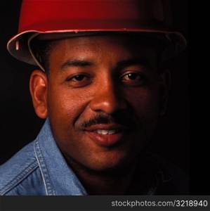 African American Man Wearing Hard Hat