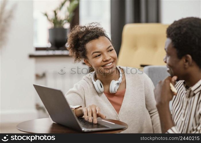 african american people working from modern place 2