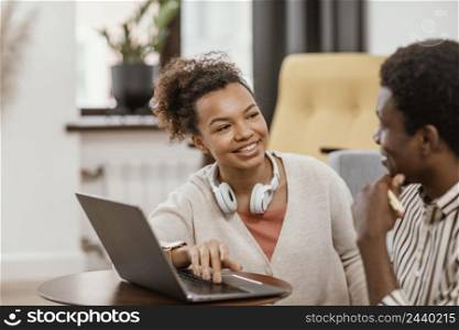 african american people working from modern place 2