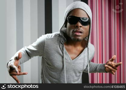 African american young black man rap dj