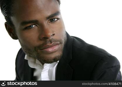 African american young model portrait over white background