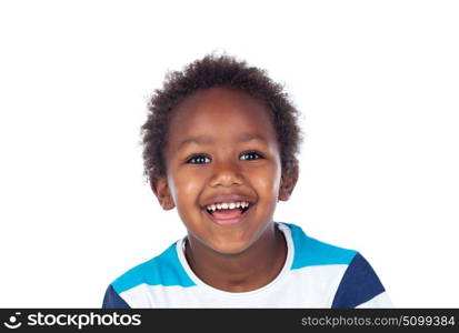 African child laughing isolated on white background