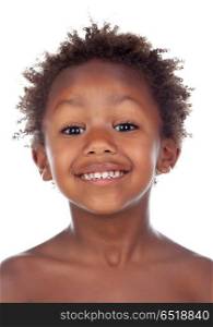 African child looking at camera. African child looking at camera isolated on white background