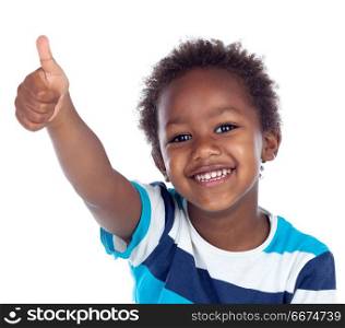 African child saying Ok . African child saying Ok isolated on white background
