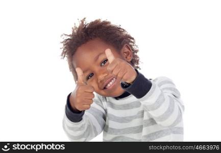 African child saying Ok isolated on white background