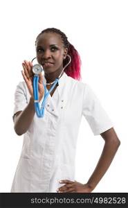 African female Medical doctor with stethoscope