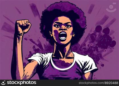 African women fighting for their rights tired of inequality and racism suffered for years. Female empowerment.