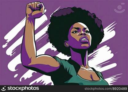 African women fighting for their rights tired of inequality and racism suffered for years. Female empowerment.