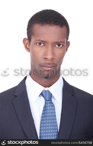 Afro-American businessman posing