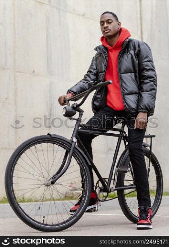afro american man riding his bicycle 3