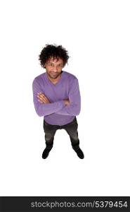 Afro-american man standing on white background