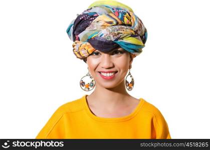 Afro-american woman isolated on white