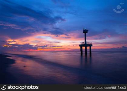 after sunset on the beach at Baan Nam Khem Takuapa Phang Nga, southern of Thailand