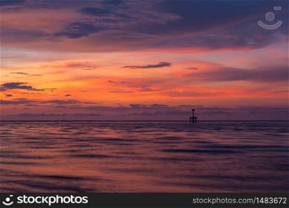 After sunset on the beach at Ban Nam Khem Takuapa Phang Nga, southern of Thailand