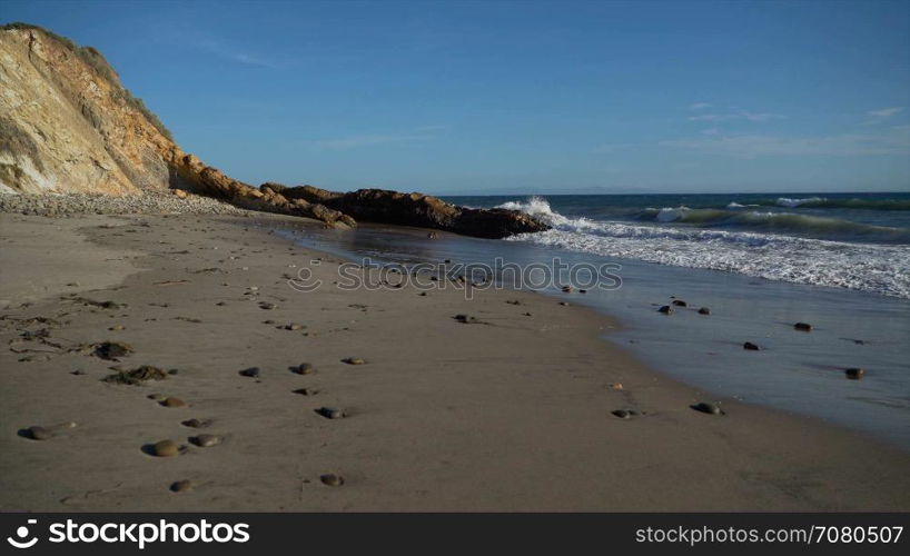 Afternoon view of a beach near Point Conception State Marine Reserve