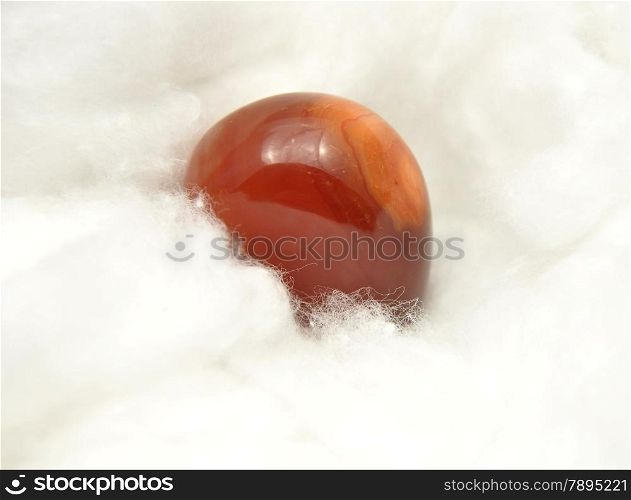 Agate mineral on cotton